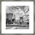 Black And White Photograph Of Anish Kapoor Cloud Column At The Glassell School Of Art - Mfa Houston Framed Print