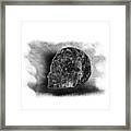 Black And White Skull On Transparent Background Framed Print