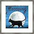 Black Cat Crossing Framed Print