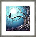 Black Cat In A Haunted Tree Framed Print