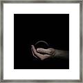 Black Sphere In Hand Framed Print
