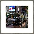 Black Taxi In Tokyo, Japan Framed Print