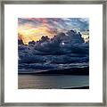 Blazing Sky At Sunset - Panorama Framed Print