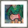 Blonde In Green Shirt Framed Print