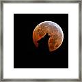 Blood Full Moon And The Wolf Framed Print