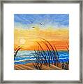 Blue And Gold Sunset Framed Print