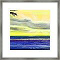 Blue And Yellow Tropical Sunset Framed Print