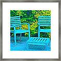 Blue Chairs Framed Print