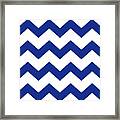 Blue Chevron Pattern Framed Print
