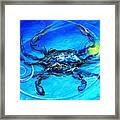 Blue Crab Abstract Framed Print