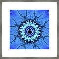 Blue Mandelbrot Fractal Relaxing And Balanced Framed Print