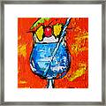 Blue Martini - Hawaiian Style - Tropical Drink Framed Print
