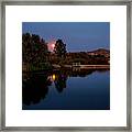 Blue Moon And Fisherman Reflections Framed Print