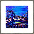 Blue Night Of St. Johns Bridge 37 Framed Print