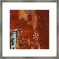 Blue On Rust Framed Print