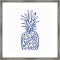 Blue Pineapple- Art By Linda Woods Framed Print