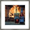 Blue Point Winter Ale By The Fire Framed Print