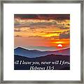 Blue Ridge Parkway Nc Sunset Inspiration Framed Print