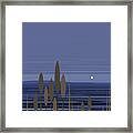 Blue Ripples With Cattails Framed Print