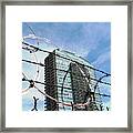Blue Sky And Barbed Wire Framed Print