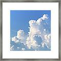 Blue Sky Fluffy White Clouds Panoramic Framed Print
