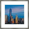 Blue Sunset At The World Trade Center Framed Print