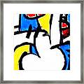 Blue Then Yellow And Red Framed Print