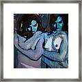 Blue Twins Framed Print