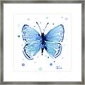 Blue Watercolor Butterfly Framed Print