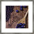 Blueberries With Carvings Framed Print