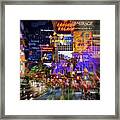 Blurry Vegas Nights Framed Print