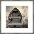 Boat And Clouds Toned Framed Print