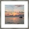 Boat In The Sunset Framed Print