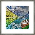 Boat On The Lake Framed Print