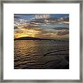 Boat Sunset Framed Print