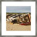 Boat Wreck At Crow Point North Devon Framed Print