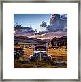 Bodie's 1937 Chevy At Sunset Framed Print