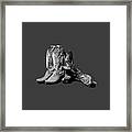 Boot Friends Gray Background Framed Print