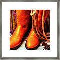 Boots Rpoe And Spurs Framed Print