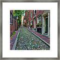Boston Beacon Hill Acorn Street Framed Print