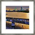 Boston Skyline At Sunrise Over The Charles River Framed Print