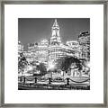 Boston Skyline With Christopher Columbus Park Framed Print