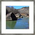 Boulders In Rockcastle River Framed Print