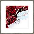 Bouquet Of Red Roses On White Background. Framed Print