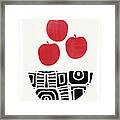 Bowl Of Red Apples- Art By Linda Woods Framed Print