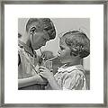 Boy And Girl Sharing A Drink, C. 1930s Framed Print