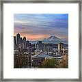 Breaking Dawn In Seattle Framed Print