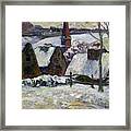 Breton Village Under Snow Framed Print