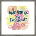 Bridesmaid Floral- Art By Linda Woods Framed Print