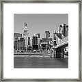 Bridge And Cincinnati Skyline Framed Print